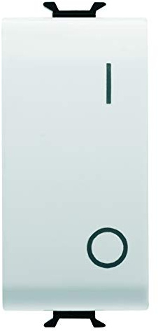 GEWISS - GW10004DY GW10004DY Interruttore Bipolare 250V AC, 16AX, Neutro, Simbolo 0/I, 1 Modulo, Bianco, Serie Chorus
