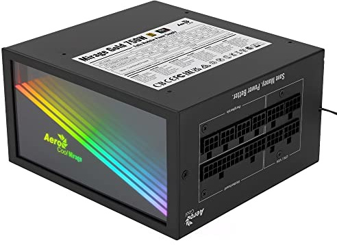 Aerocool MIRAGEGOLD 750W Fuente de Alimentación PC Modular RGB 80 Plus Gold, Condensadores Japoneses
