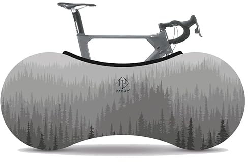 PARAX x VELO SOCK Indoor Fahrradschutzhülle Fahrradabdeckung zur Lagerung - um Böden und Wände SCHMUTZFREI zu halten - Passt für 99% Aller Erwachsenen-Fahrräder - Waldgrau