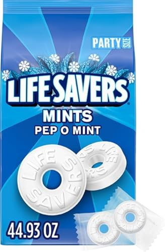 LIFE SAVERS Pep-O-Mint Breath Mint Bulk Hard Candy, Partygröße, 1,2 l Beutel