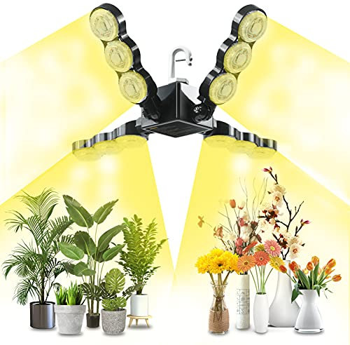 SANSI 60W Pflanzenlampe LED Vollspektrum High PPFD(600 Watt Equivalent), Hook Foldable IP65 Grow Light, für Zimmerpflanzen, Hydroponik, Sukkulenten, Setzlinge, Gemüse, Blumengarten 220V