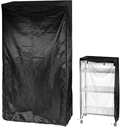QWORK Storage Shelving Unit Cover, Wire Rack Cover for Shelf 36X14X72in, 210D Oxford Cloth, Keeps Rack Clean, for Home, Office, Storage and Garage, Black