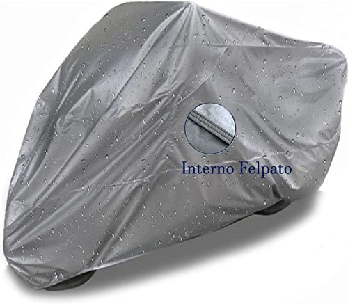 Rebeca Shop Telo Coprimoto Felpato e Impermeabile | Cover Tessuto PVC | Taglia XL | Copertura Esterna Universale | Scooter Moto Motociclo Motorino (XL - 246x105x127cm)