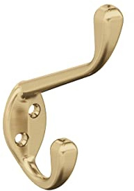 Amerock Noble Traditional Double Prong Champagne Bronze Decorative Wall Hook