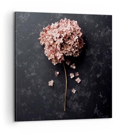 ARTTOR Leinwandbild 60x60cm Wandbild Botanik Blumen - 5244 | Blume Hortensie Natur Groß Wanddekoration Wohnzimmer Schlafzimmer Küche Wanddeko Wand Kunstdruck Wandkunst Wall Decor ARTTOR