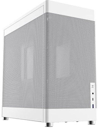 iONZ Mesh Pro PC Gaming | Office Case Mid Tower ATX - High Airflow Perforated Mesh - Front I/O Type-C (White)