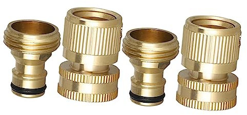 OFFSCH 2 Sets Gartenschlauch-schnellkupplungen 3/4 Zoll Gewindeadapter Schlauchende Ersatzarmaturen Massives Messingmaterial Auslaufsicher Leicht Zu Tragen