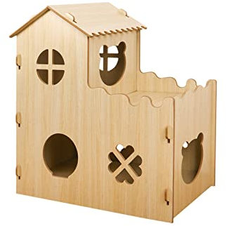 Katzenhaus katzenvilla Haustier-Hundezimmer abnehmbar, Vier-Jahreszeiten-Katzenstreu-Hundekäfig for den Innen- und Außenbereich, universell Katzenhütte