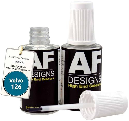 Alex Flittner Designs Lackstift für Volvo 126 Dunkelblau Metallic schnelltrocknend 2x20ml Autolack