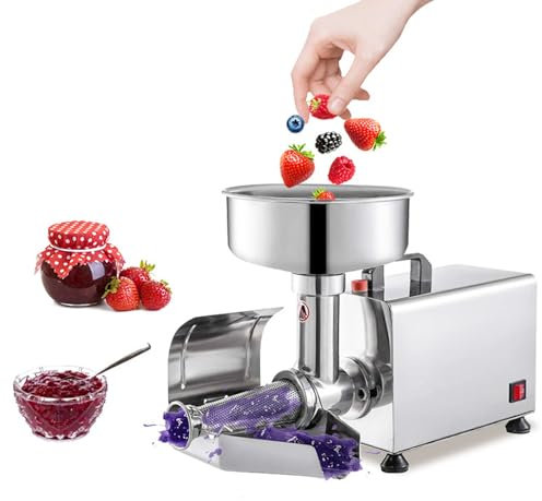Hlixzoy Spremiagrumi Elettrico, Macchina per Marmellata di Pomodori in Acciaio Inossidabile, Filtro per Alimenti con Motore in Rame Puro da 50 kg/H E Salsicca