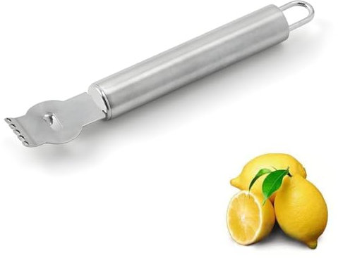 AFCJLTO Pelador profesional de frutas para cocina con multifunción para cocktails,zester rallador de limón y naranja, hecho de acero inoxidable para pelar cítricos con facilidad