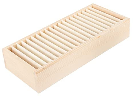 PHENOFICE Holzbox Für Aufbewahrung Von Geschenkbändern Bandorganizer Aus Stabilem Holz Aufbewahrungsbox Für Schleifen Bandaufbewahrungswerkzeug Mit Hochwertiger Verarbeitung