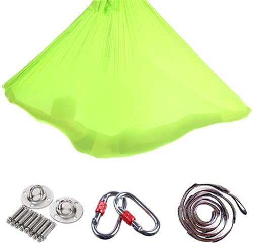 PRMTYUP Aerial Yoga-HäNgematte, Yoga-HandtüCher, Yoga-HäNgemattenschaukel, 5 M Yoga-HäNgematte, HäNgehandtuch-Trapez, Pilates Aerial Dance-AusrüStung, FüR Yoga-Training Yoga,02,5 * 2.8m