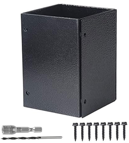 BESPORTBLE Post Protectors for Deck Fence Metal Base Covers Heavy Duty Post Bases for Mailbox and Railing Protection Replacement