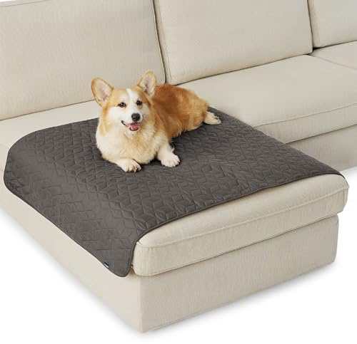BEDSURE wasserdichte, rutschfeste Hundedecke 102x127 cm, waschbar, Kratzfest, schmutzabweisend, Dunkelgrau