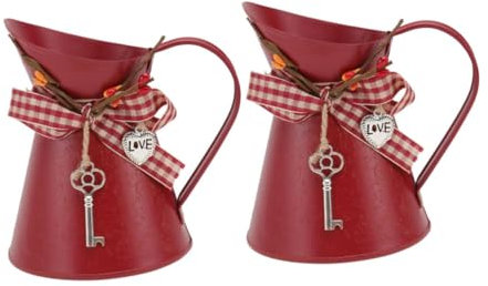 ULTECHNOVO 2piezas Jarra De Metal Rústica Decorativa para Flores Centro De Mesa Granja