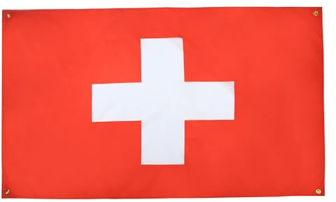 AZ FLAG Flagge Schweiz 150x90 cm Helvetische Leichtes Polyester 4 Ösen | Für innen dekorative Flagge doppelte Nähte und verstärkte Kanten mit Metallösen