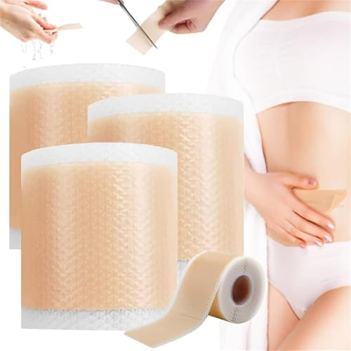 Losveo - Silicone Scar Sheets, 2025 New Losveo Silicone Scar Tape for Wrinkles, Reusable Waterproof Medical Grade Scar Tape with Collagen, Effective for Scars and Keloids - 1.6'' X 60''roll (3Box)