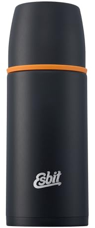 Esbit Classic Isolierflasche 500ml - Thermoskanne für warm & kalt - Thermosflasche mit 2 Bechern - Trinkflasche Edelstahl - Auslaufsicher - Schwarz