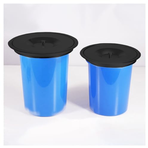 JTWWDM Pattumiera Rotonda Incasso Commerciale, Coperchio in Acciaio Inox con Facile Sollevamento, Coperchio per Scivolo della Spazzatura in 2 Colori, Pattumiera in Plastica per Cucina,Nero,5L