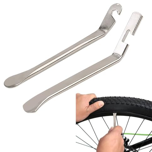 Reifenheber Fahrrad, 2 Stück Metall Reifenheber fur Fahrrad Reifenwechsel Werkzeug, FahrradWerkzeug für Fahrräder Rennräder und Mountainbikes, 2 Stile (1 Stk regulärer Stil + 1 Stk breiterer Stil)