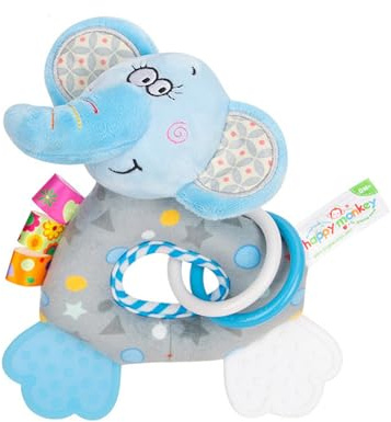 Baby Rattle Shaker Toy – Baby Rattle Toy | Plush Stuffed Animal Rãttle for | Teether Toŷ | Soft Sensory Grab Tòy, Teether & Shower Gift for Boys Girls