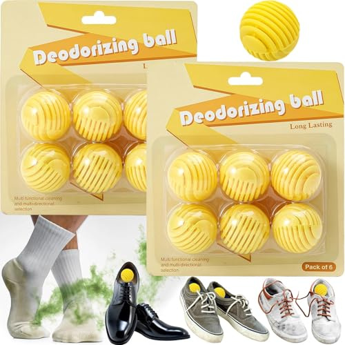 12PCS Shoe Deodorizer Balls,Shoes Air Freshener,Shoes Fresheners,Shoe Smell Remover,Ball Deodorant, For Mens, Deodorizer Balls,Ball Deodorant, Lemon Flavor