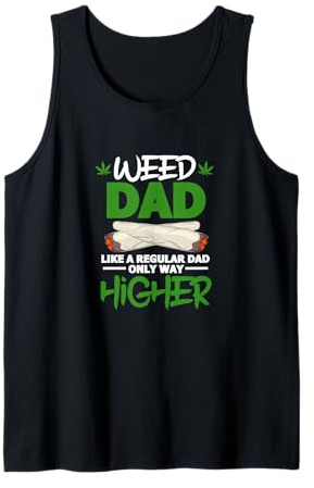 Weed Dad Dénoyauteur Amusant en Forme de Feuille de Cannabis Débardeur