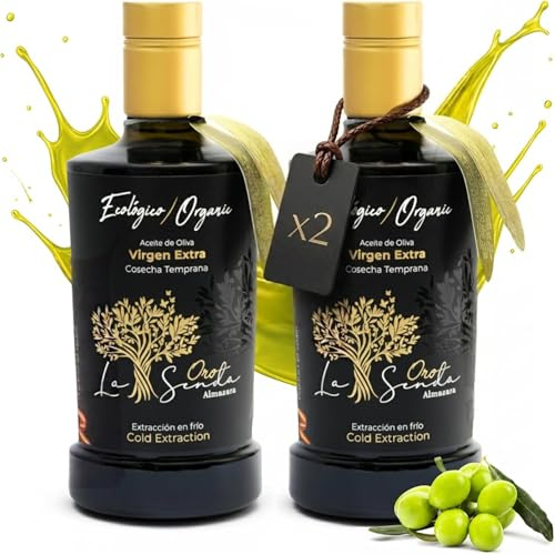 Almazara la Senda - Pack x2 Aceite de Oliva Virgen Extra | AOVE Gourmet Premium Picual & Cornicabra | Cosecha Temprana, Prensado en Frío | Regalo de España (1L)