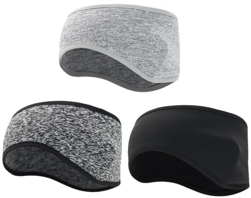 DEARMAMY 3pcs Winter Ear Protector Headbands for Sports, Breathable Fleece-lined Ear Covers, Warm Outdoor Running and Cycling Headbands for Men and Women