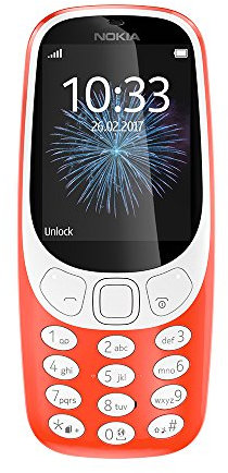 Nokia 3310 2G Mobiltelefon (2,4 Zoll Farbdisplay, 2MP Kamera, Bluetooth, Radio, MP3 Player, Dual Sim) warm red