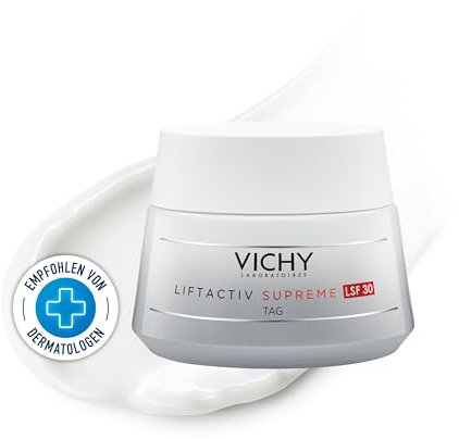Vichy Crema de Día, Antimanchas, Corrige Arrugas y Aporta Firmeza, Combate el Envejecimiento, Enriquecida con Niacinamida, Fotoprotección SPF30, Liftactiv Supreme, 50 ml
