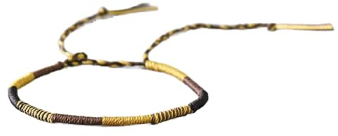 LIUYUYOUGO Geflochtenes Armband,Tibetan Buddhist Handmade Freundschaftsbänder Gelb/Braun Wasserdichter Wachsfaden Verstellbar BFF Armbänder Glücksknoten Paar Armband