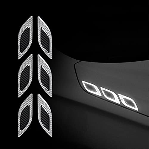 WANLIAN Autocollant réfléchissant pour véhicule, blanc | Autocollant réfléchissant blanc pour décoration et visibilité du véhicule