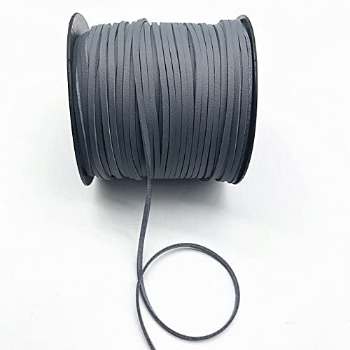 WEDSA 5 Yards 3 mm Flache Faux Wildleder Geflochtene Kordel Gürtel Leder Korean Samt Leder Handgemachte Perlen Armband Schmuck Machen Seil-P15