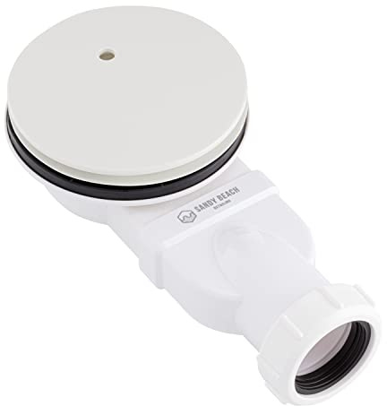 Piletta Sottile Bianca per Piatti Doccia, Design Trappola di Scarico Doccia 90mm, Soluzione Trappola di Scarico Doccia - Adatto per Tutti i Piatti Doccia Standard UK (90mm Diametro x 48mm Profondità)