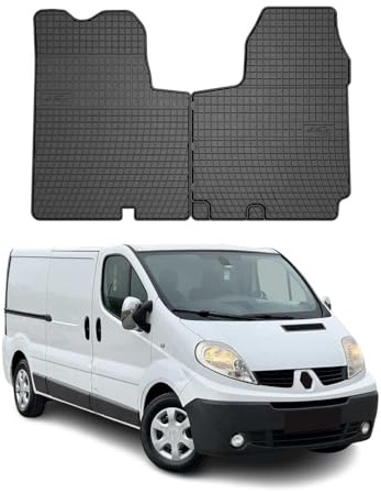 OMAC Gummi Fußmatten kompatibel mit Renault Trafic 2001-2014 Automatten Gummi Schwarz 2tlg