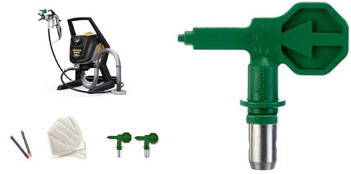 WAGNER Airless Farbsprühsystem Control Pro 250 R für Dispersions-/Latexfarben, Lacke & Lasuren, 15 m²-2 min, Druckregulierung, 110 bar, Schlauch 9 m & Control Pro HEA Düse 619, grün