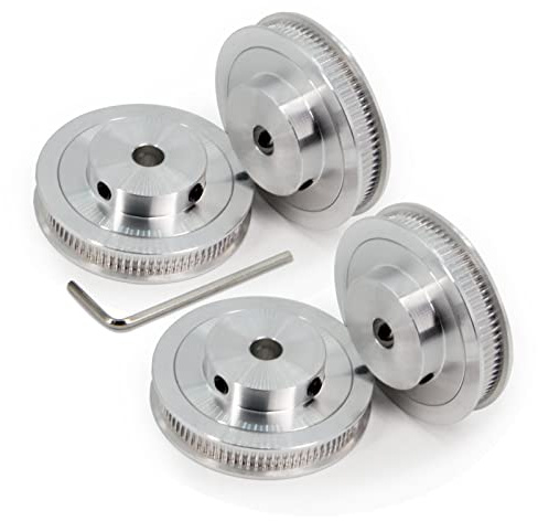 Yeebyee 2GT remskiva 80 tänder 8 mm borrning 80T synkron remskiva kuggrem aluminiumhjul för bredd 6 mm 3D-skrivardelar, 4 st/parti (storlek: 80T-8 mm borrning)