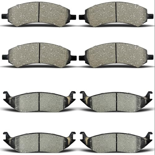 TALAMOYI D1084 D967 Front Rear Ceramic Brake Pads Sets Fit For Chrysler Aspen 2007-2009,For Dodge Dakota 2010,For Dodge For Durango 2007-2009,For Dodge Ram 1500 2006-2010,For Ram 1500 2011-2018
