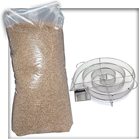 15 kg Buche Räucherspäne mit Kaltrauchgenerator Edelstahl Kaltraucherzeuger Rund Rauchgenerator Kalträucherspirale für Kugelgrill Smoker und Räucherofen