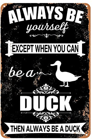 Vintage Duck Blechschild, lustige Ente, Metall-Blechschilder, Wandkunst, perfekt für Zuhause, Küche, Bar, Café, Restaurant, Club, Garage, Vintage-Kunst, Wanddekoration, Schild, 30,5 x 40,6 cm