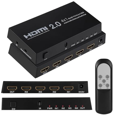 KOQEIEY 4 IN 1 Out HDMI Konverter, 4 Port HDMI zu HDMI audiokonverte HDMI zu HDMI Converter HDMI Wandler für TV DVD PS3/4 usw