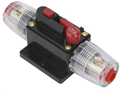Dioche DC Leistungsschalter 125A, 12-24V Stereo Audio Leistungsschalter mit Selbstwiederherstellendem Sicherungshalter für Auto und Boot