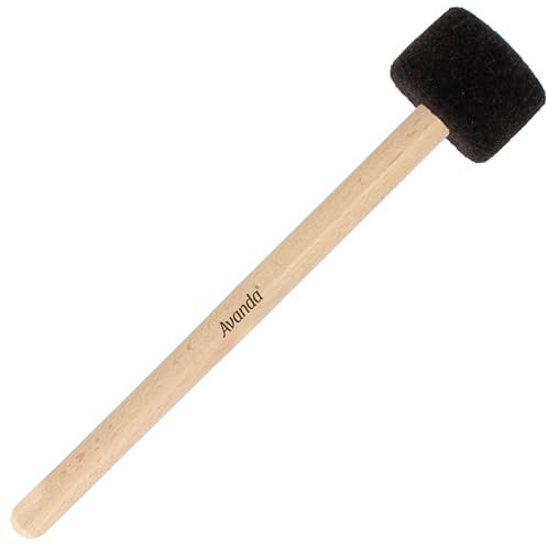 Avanda Schlägel/Klöppel mit hartem Filzkopf Ø 5 zum Anschlagen von Klangschalen und Gongs. 32 cm langer Stiel aus natürlichem Rosenholz. Fertigung ohne Schraube. Für professionelle Ansprüche.