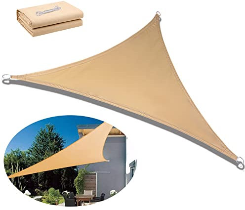 Tenda A Vela Impermeabile Triangolare 3x3x3,Serra Vele Ombreggianti, Vela Ombreggiante Parasole E Protezione Raggi UV, for Esterni, Cortile, Giardino，con Kit Di Montaggio, Grigio Scuro Vele parasole (
