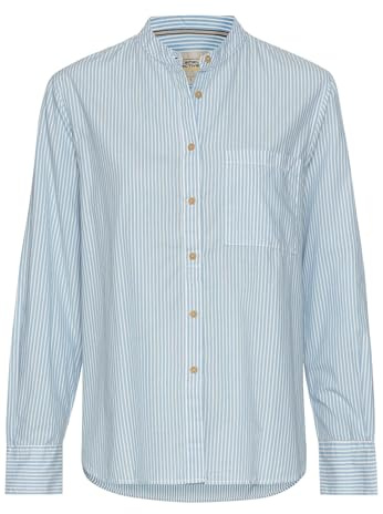 camel active Damen Streifenbluse im Relaxed Fit Blau-Weiß, Womenswear-XL