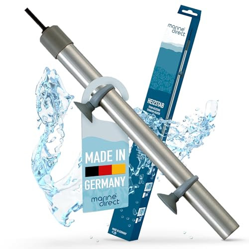 Marine Direct – Titanheizstab 600W für Süß- & Meerwasser-Aquarien – Aquarium Heizung mit Saugnäpfen – Heizstab absolut unzerbrechlich & sicher im Betrieb – Made in Germany
