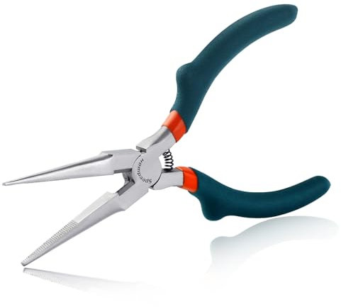 SPEEDWOX Small Needle Nose Pliers for Jewelry Making with Thread Cutter Serrated Jaws Convex Shoulder Pliers Jewelry Pliers Micro Needle Nose Pliers for Bending Thread and