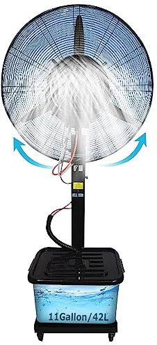Standing Fan with Mist, 90° Oscillating Misting Fan, 3 Speed Setting, 11 Gallon Large Capacity Tank, Outdoor Industrial Pedestal Fan Misters (Size : 81cm)